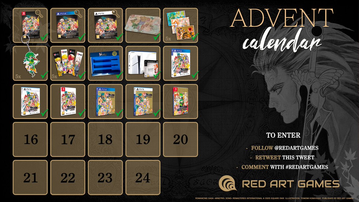 RedArtGames's tweet image. SAGA ADVENT CALENDAR 15 🎁 | The prize of today is a Nintendo Switch Deluxe Edition 😍 

➡️ To participate: RT this tweet+follow @RedArtGames &amp;amp; reply with #RedArtGames 

Winner to be announced on January 7, 2025.