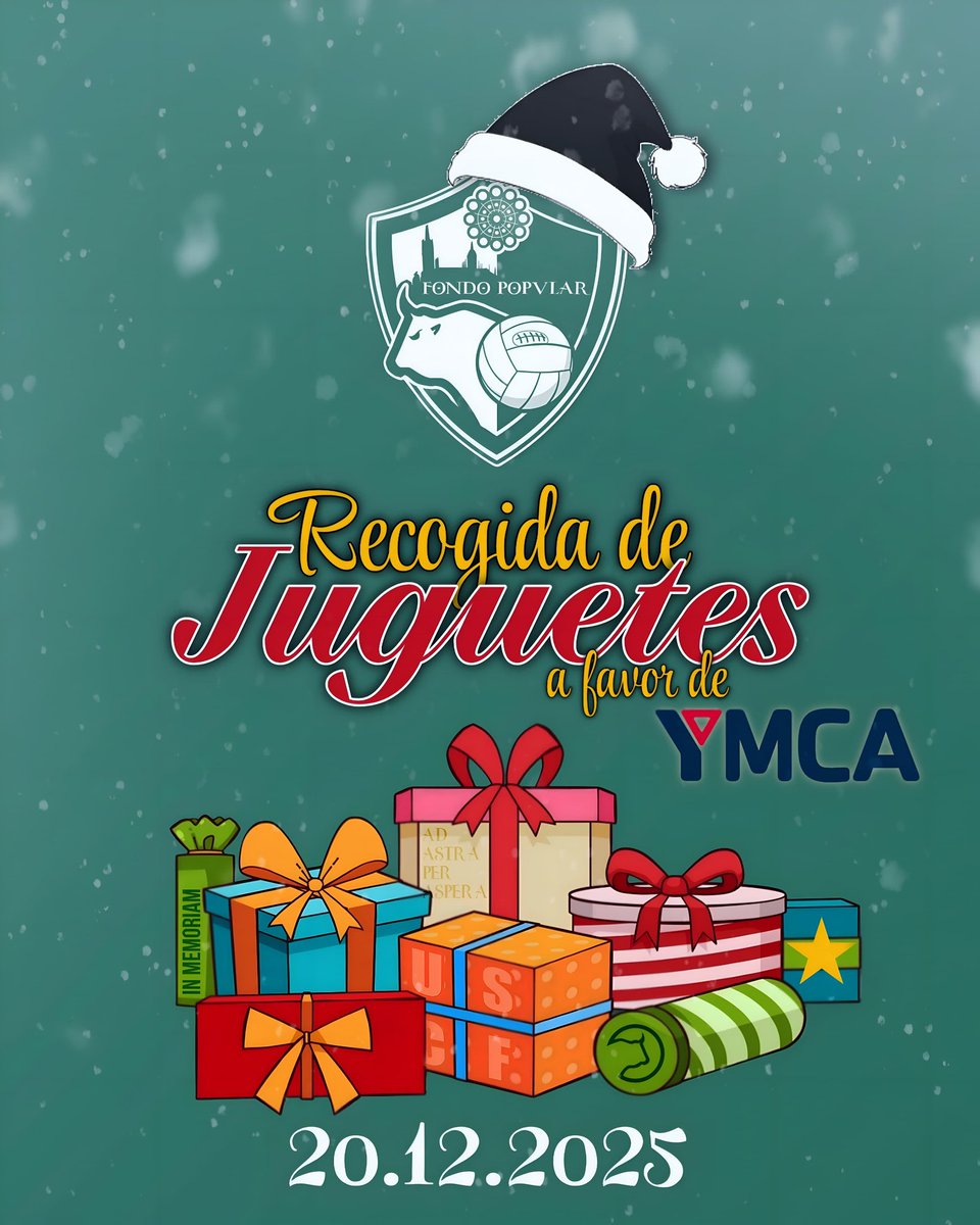 🎄🎁 Esta Navidad nos unimos para regalar sonrisas.
Desde Fondo Popular, en colaboración con <a href="/UnionistasCF/">Unionistas de Salamanca CF</a>, organizamos una recogida de juguetes a favor de YMCA.

📍Puntos de recogida:
• Restaurante Guinaldo (puesto Fondo Popular)
• Entrada del Estadio Reina Sofía

📅 20/12/25