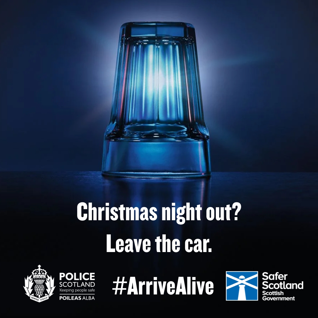 Christmas party season is hereRemember, driving under the influence of alcohol puts lives at risk. Plan your journey home before you head out tonight. Get the facts about drink-driving at roadsafety.scot/road-user-advi…

#ArriveAlive