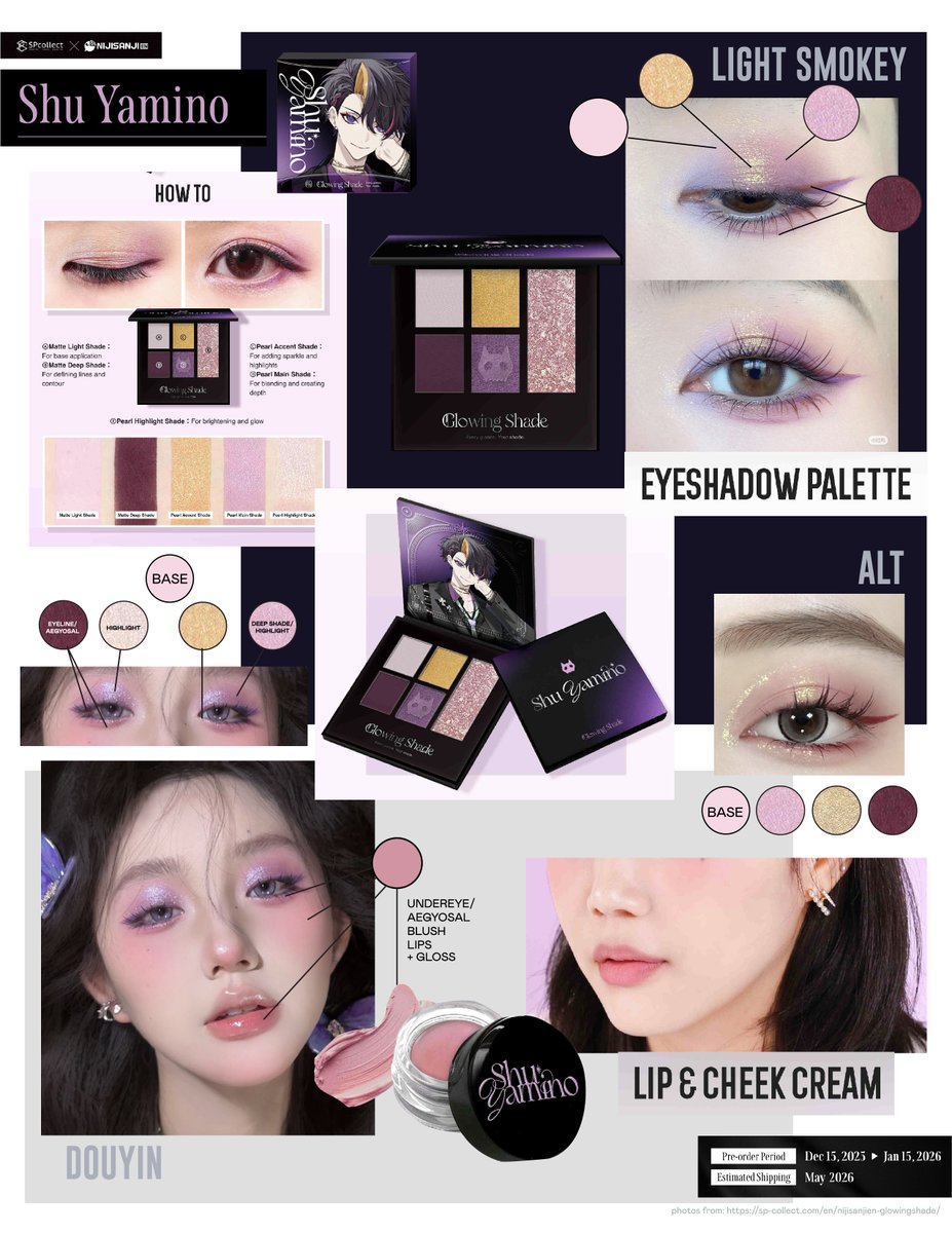 Last but not the least, Shu's!

His color palette I think is perfect for evening dates and/or parties 🤔 You can also just use the pinks &amp; champagne for a more softer and natural look. You can use the shimmers as cheek &amp; nose highlighters too 🤔