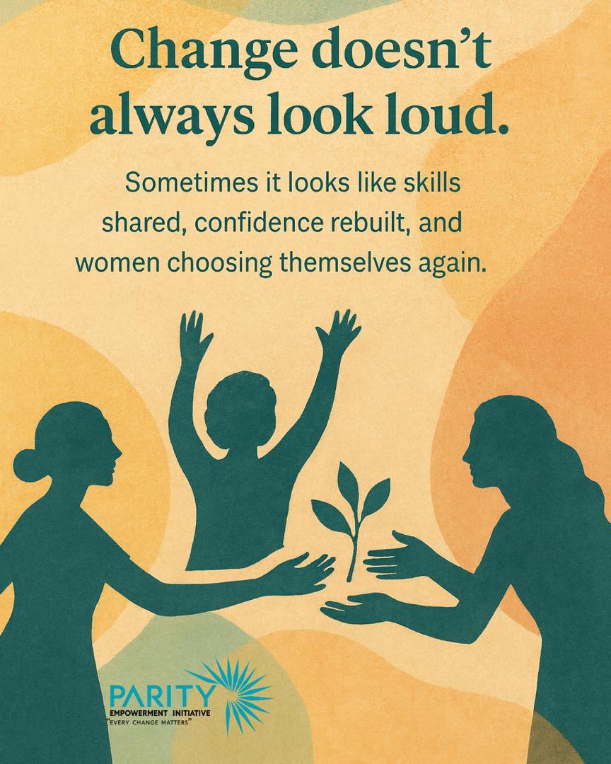Change doesn’t always look loud.
Sometimes it looks like skills shared, confidence rebuilt, and women choosing themselves again.
This is the work we do ,slow, intentional, and rooted in community.
And we’re just getting started 💛
#EveryChangeMatters  #ParityEmpowerment