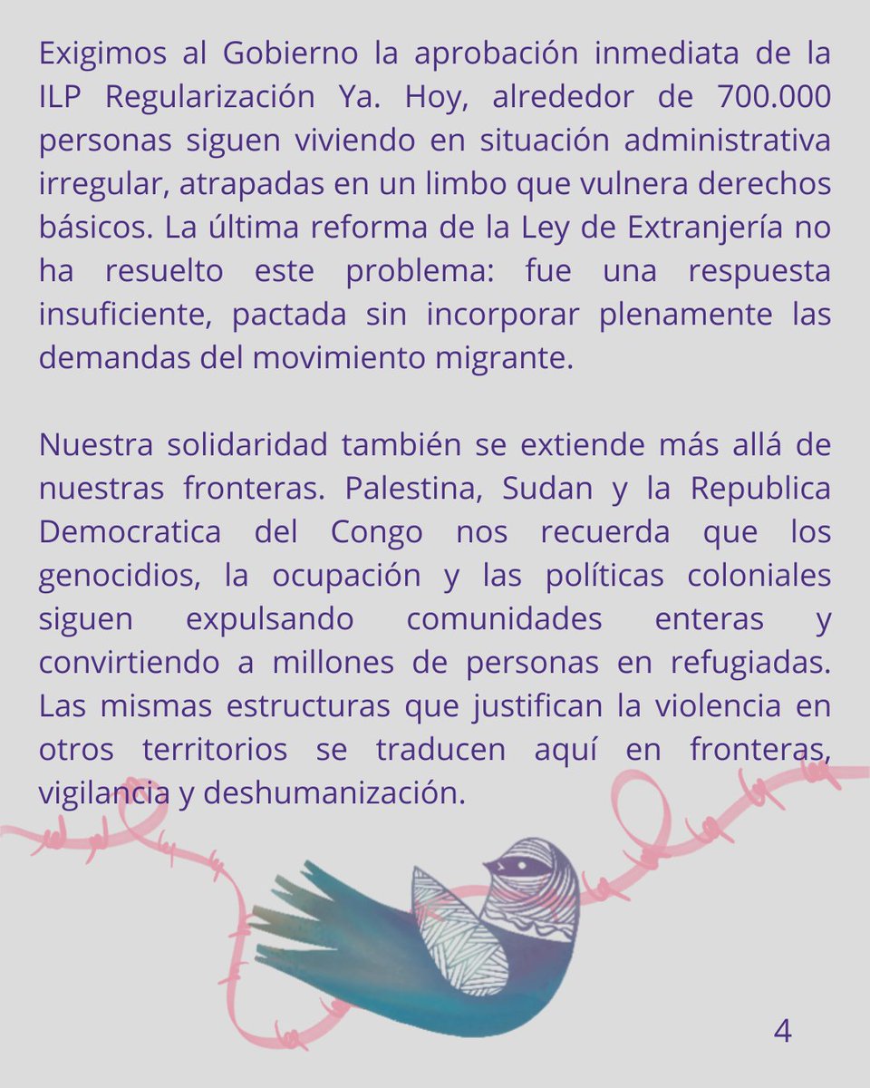 🔥El #18D #DíaInternacionaldelasPersonasMigrantes volvemos a las calles. Porque ser migrante sigue significando pelear por lo que debería ser básico: un techo digno, padrón sin trabas y #RegularizaciónYa

Sin #vivienda, sin #padrón y sin papeles no hay vida digna posible.
#CIEsNO
