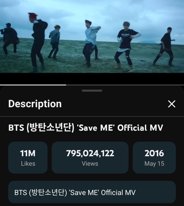 "Save Me" Official MV by <a href="/BTS_twt/">방탄소년단</a> is only 4.9M views away from reaching 800M views on Youtube platform!

youtu.be/GZjt_sA2eso?si…