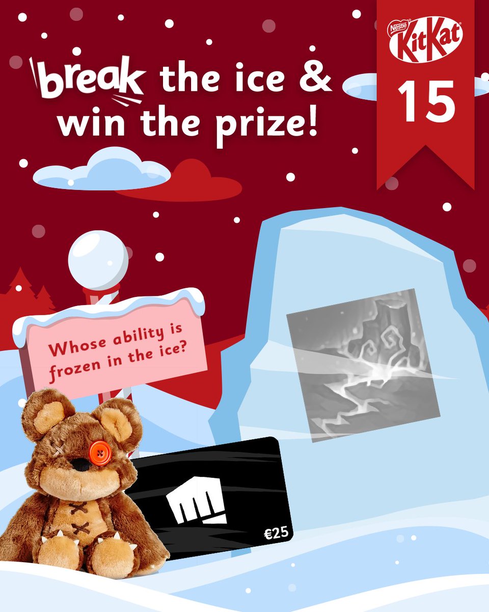 Break the Ice &amp; Win the Prize! - Day 15 ❄️

Join today for a chance to win a Tibbers plush and a €25 Riot Merch voucher 🧸🎁

To enter:
➡️ Follow <a href="/KITKATGaming/">KITKAT Gaming 🎮</a>
➡️ Like, repost and comment the correct answer!