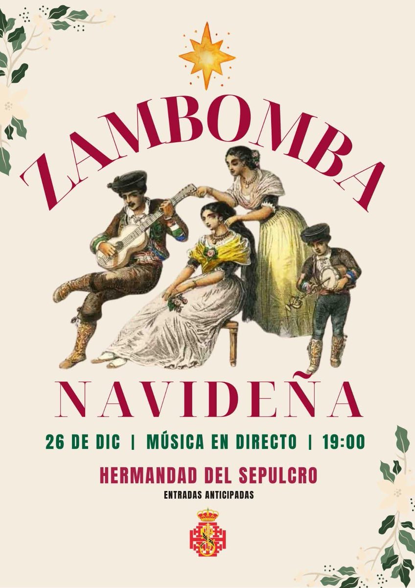 El próximo 26 de diciembre, a partir de las 19:00 horas, zambomba navideña en nuestra casa hermandad, con música en directo, comida y bebida y el mejor ambiente. Venta anticipada de entradas a 10 euros a través del número 656536545. Aforo limitado, ¡No te quedes sin tu entrada!