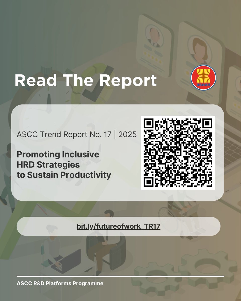 ASEAN's tweet photo. #ASEAN #FutureofWork #InclusiveGrowth #Productivity #HumanResourcesDevelopment 
#HRD #ASCCRnD https://t.co/zrnIFLnyV2