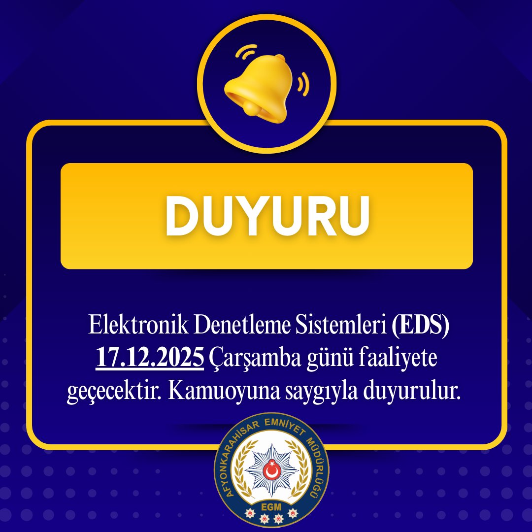 🚦 ELEKTRONİK DENETLEME SİSTEMLERİ FAALİYETE GEÇİYOR 🚦

Karayolları üzerindeki can ve mal güvenliğini sağlamak, düzenli ve güvenli trafik akışını temin etmek amacıyla; 2918 sayılı Karayolları Trafik Kanunu’nun Ek 16’ncı maddesi kapsamında, Usul ve Esaslar ile Teknik