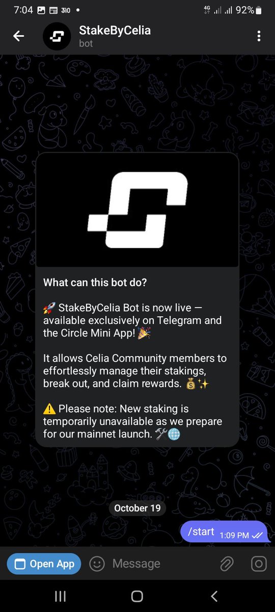 Erasco87's tweet photo. @Celia_Finance For those who haven't seen their staked Celia use the telegam bot https://t.co/fY184voecl