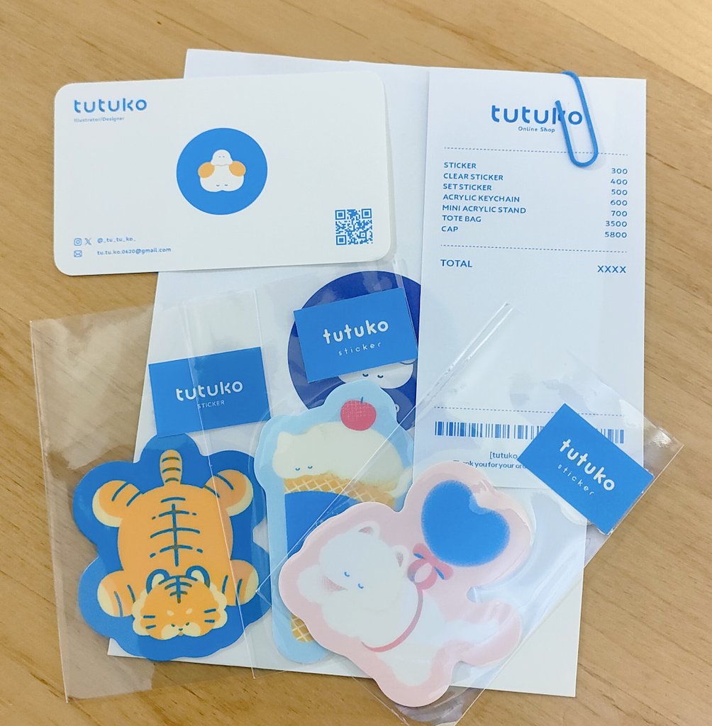 tutukoさん(@_tu_tu_ko_)のステッカーきた！かわいい！包装もお洒落✨️