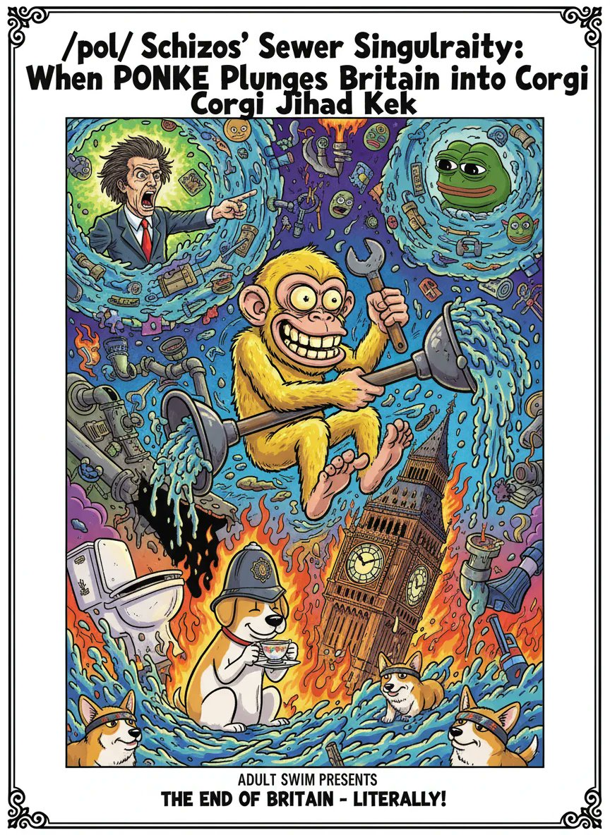 "/pol/ Schizos' Sewer Singularity: When PONKE Plunges Britain into Corgi Jihad Kek"

Read the full story here: degensixrooms.xyz

#6ixrooms