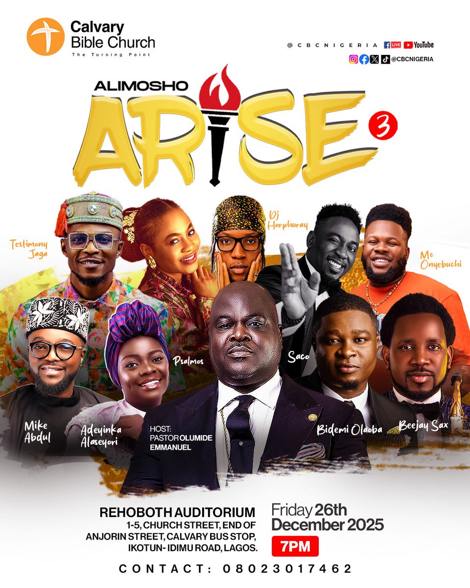CBCNigeria's tweet photo. #AlimoshoArise is an annual gospel concert in Lagos, Nigeria, uniting diverse people  through powerful worship. 

#AA3
#AlimoshoArise3
#CBCCelebrates 
#AlimoshoIsComing
#CBCGlobal https://t.co/esK7Hua2kR
