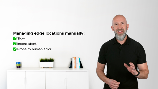 Managing 1 edge site manually is manageable. Managing 1,000 isn't. Teams are trying to deliver consistent infrastructure to hundreds of remote locations with almost no hardware and zero room for error. There's a better way... watch the video to see how. dy.si/o8rHpD2
