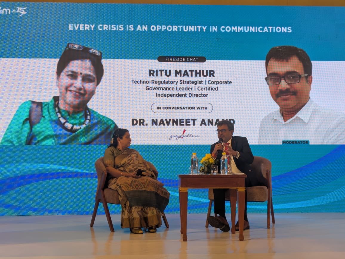 Conversations that shape the future of communications.

At the <a href="/e4mtweets/">exchange4media group</a> PR &amp; Corp Comm 30 Under 30 Summit, Dr <a href="/navneetanand/">Dr Navneet Anand</a>, Founder &amp; Director, GreyMatters Communications  moderate a fireside chat with Ritu Mathur of CII-NFCG, exploring the evolving intersection of