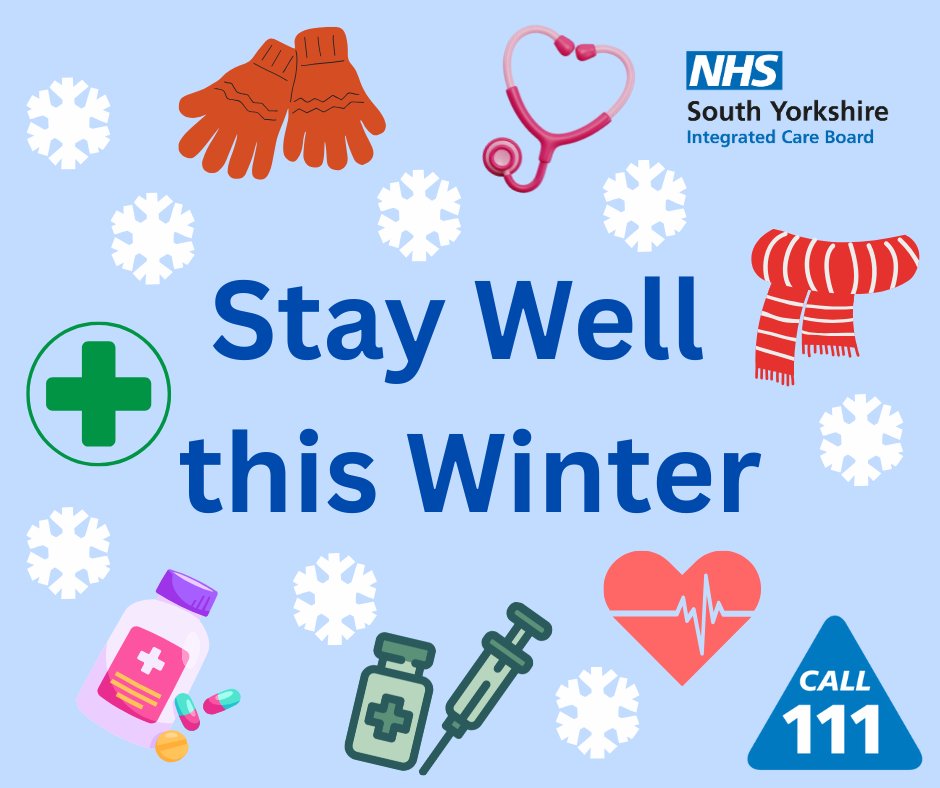 ‼️NEWS‼️
NHS South Yorkshire has developed a “Be Winter Well” guide to help residents across the region to stay well during winter. A wide range of information is available on health and care services and also offers simple tips to stay well.

Read: ow.ly/iGFk50XJwEk