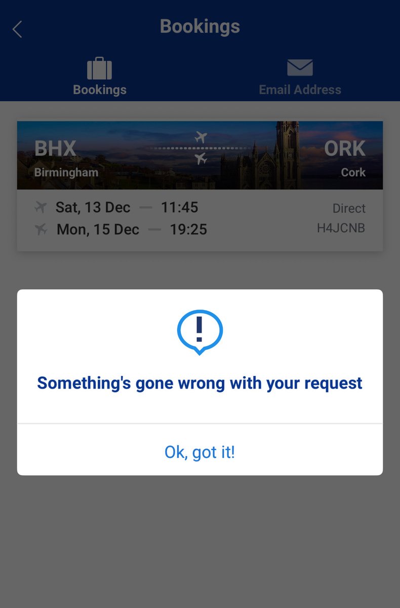 OffYaTips's tweet photo. @Ryanair @RyanairPress 

Trying to check in to a flight for later and keep getting this message pop up - can you advise? https://t.co/4tmPg10cr6