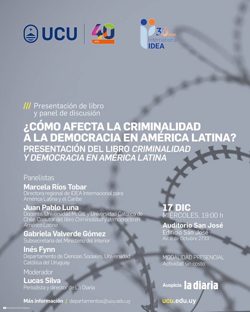 CSociales_UCU's tweet image. Este miércoles 17, nuestra profesora @ifynn_ , junto a @anulolbapnauj y otros colegas, participarán en la presentación del libro "Criminalidad y democracia en América Latina".
Formulario de inscripción: forms.office.com/Pages/Response…