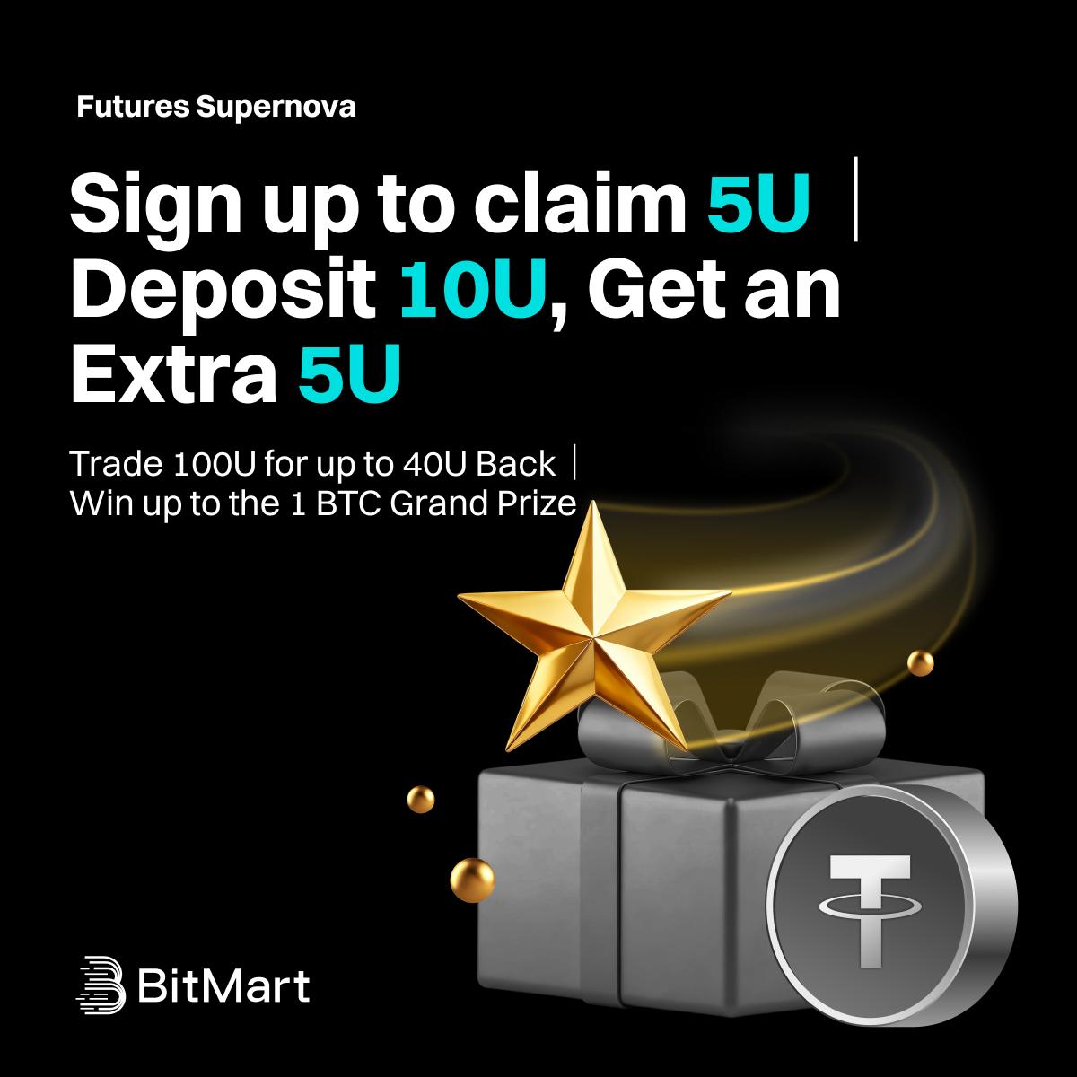 michea13839's tweet photo. ✨ A Small Step In, A Supernova of Rewards 
Sign up and get 5U instantly.
Deposit 10U, unlock another 5U.
Trade your way to up to 40U back
and stand a chance to win the 1 BTC grand prize 

Your journey starts small
but the rewards shine massive
@BAsuqo12246 and @BitMartExchange https://t.co/qkRJ8QKArz