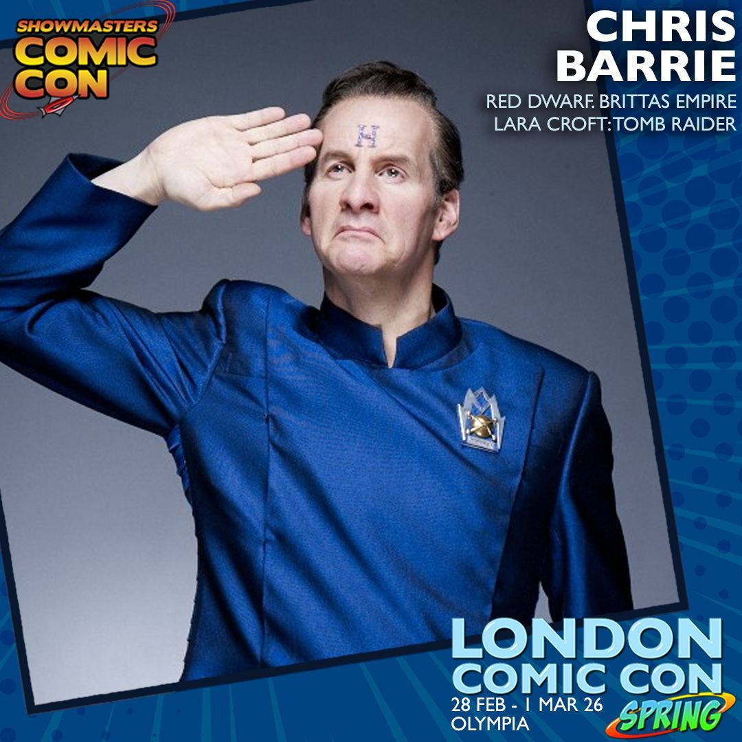 Showmasters's tweet photo. CHRIS BARRIE is joining us at #LCCSpring!

Chris portrayed Rimmer in the popular TV Series Red Dwarf. He has also appeared in Lara Croft: Tomb Raider and its sequel Lara Croft Tomb Raider: The Cradle of Life.

Book your tickets, including a Red Dwarf Bunk prop photoshoot, today - https://t.co/8UgjJUiYNK