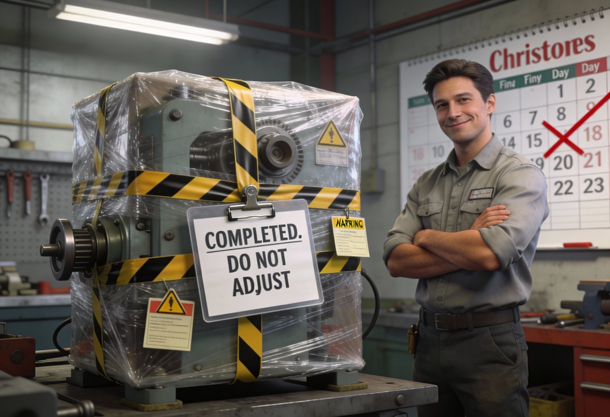 PRVEngineering's tweet photo. Ten days to Christmas in engineering means:

“Let’s get this done properly…
and no one touch it until January.” 😆

#EngineeringHumour #ManufacturingUK https://t.co/zmLVKhFkmi