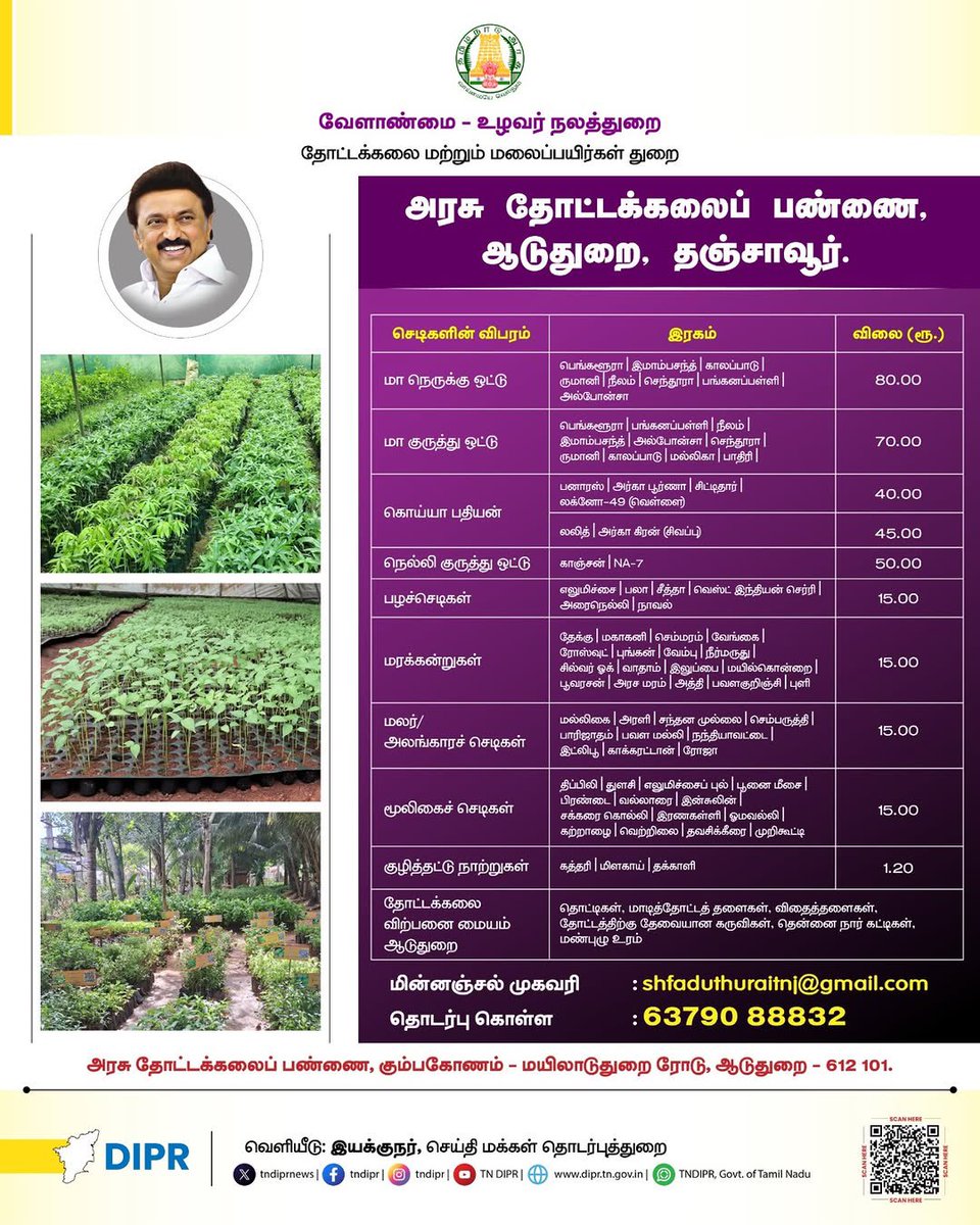 Department of Horticulture, Tamil Nadu tweet media
