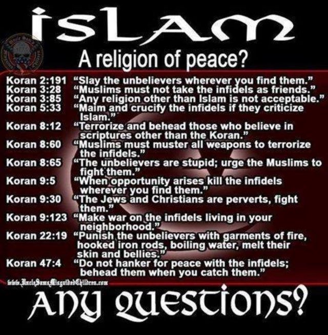 Why does no one in the media, or any politician not know the motives of the #bondiattack 

Their Book, #Quran, says kill Jews, Christians, Hindus, Buddhists, Gays, Trans, indeed everyone who does not submit to #Allah - this is the message in every #Muslim school &amp; #Mosque