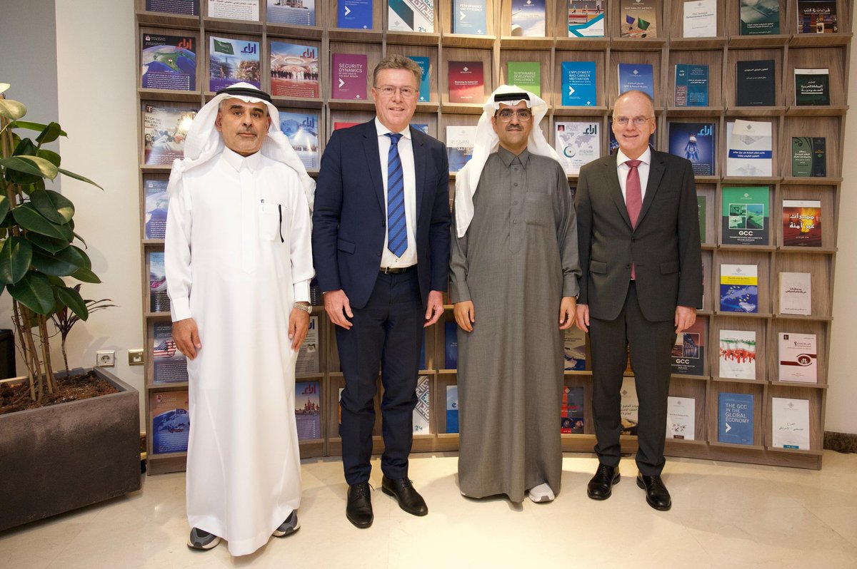 Dr. Ahmed Sager, Vice President of the Gulf Research Center (GRC), and Prof. Saleh Al-Khathlan, Senior Advisor at the GRC, met with H.E. Mr. Herbert Scheibner, President of European Institute for Counter Terrorism and Conflict Prevention, and H.E. Mr. Oskar Wüstinger, Ambassador