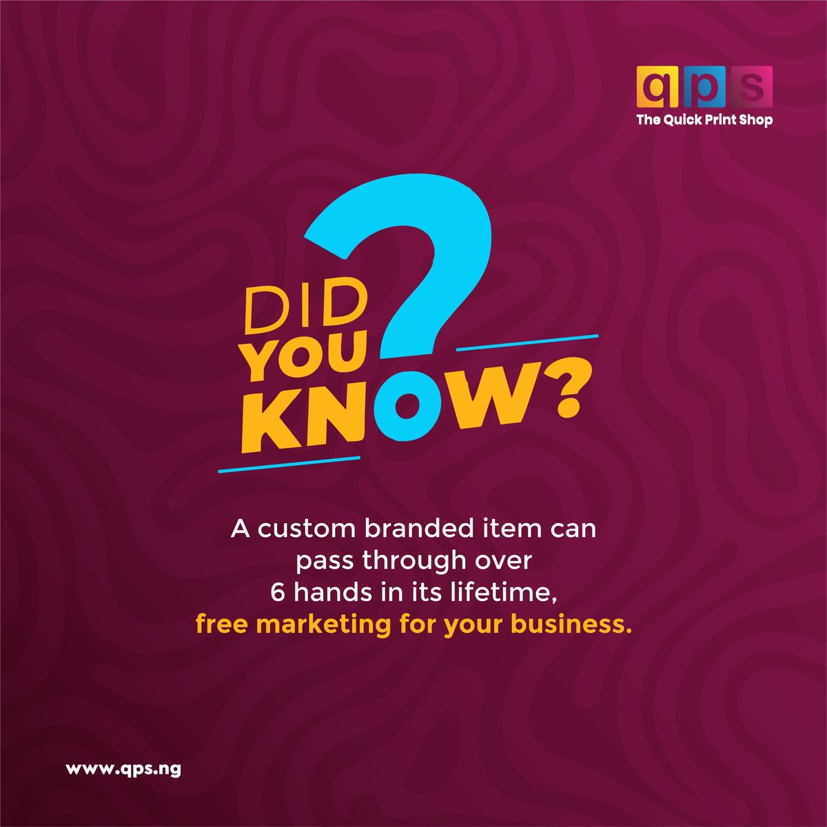 QuickPrintShopN's tweet image. A custom branded item can pass through over 6 hands in its lifetime, free marketing for your business. 
.
For enquiries, you can Walk into our office, location in bio or Call/WhatsApp US: 08158848484
09022228280
08033338484 
.
#Quickprintshop #Thequickprintshop #PrintMarketing