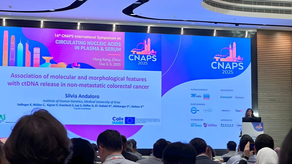 ColoMARK_DN's tweet photo. Proud of our Doctoral Candidate, Silvia, who gave an oral presentation at the CNAPS Conference 2025 in Hong Kong! 🌟

She presented her work to top liquid biopsy experts , leading to great discussions and networking in the ctDNA field. 

Congrats, Silvia! 🥳

#ColoMARK #MSCADN https://t.co/YVXBecoNl4