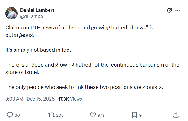 Mendelpol's tweet image. This is Kneecap's manager. 

Denying antisemitism, less than 24 hours after Jews were gunned down on Bondi beach, for being Jewish.

And whilst simultaneously denying antisemitism, he blames it on Israel's actions 

Utter scum