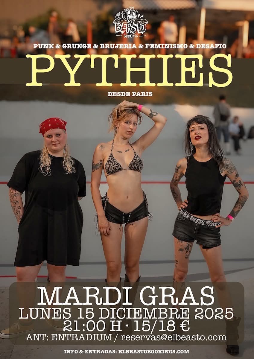 Último concierto internacional del 2025 en la <a href="/SalaMardiGras/">Sala MardiGrasCoruña</a>, desde París llegan <a href="/pythiesband/">Pythiesband</a>

Otra aportación de <a href="/ElBeastoAC/">El Beasto</a>

Apertura 21:00h
Inicio 21:30h

Taquilla 18€
Anticipada 15€ +gg en <a href="/entradium/">entradium</a>
entradium.com/events/pythies…

#acoruña #coruña