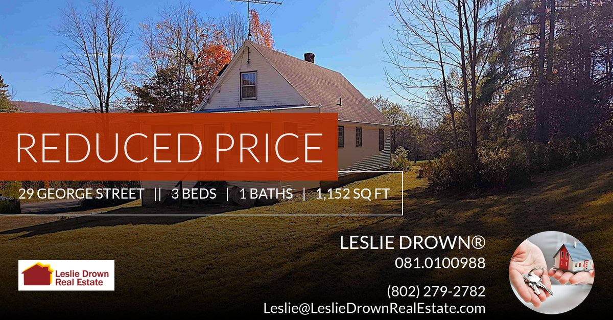 LeslieDrown's tweet photo. 📍 Reduced Price 📍 This recently reduced home at 29 George Street in Orange won't last long, so, don't wait to set up a showing! Reach out here or at (802) 279-2782 for more information!

Leslie Drown, Broker/Owner
Leslie Drown Re... https://t.co/8IC4liYqHc https://t.co/qsYIGgGQRR