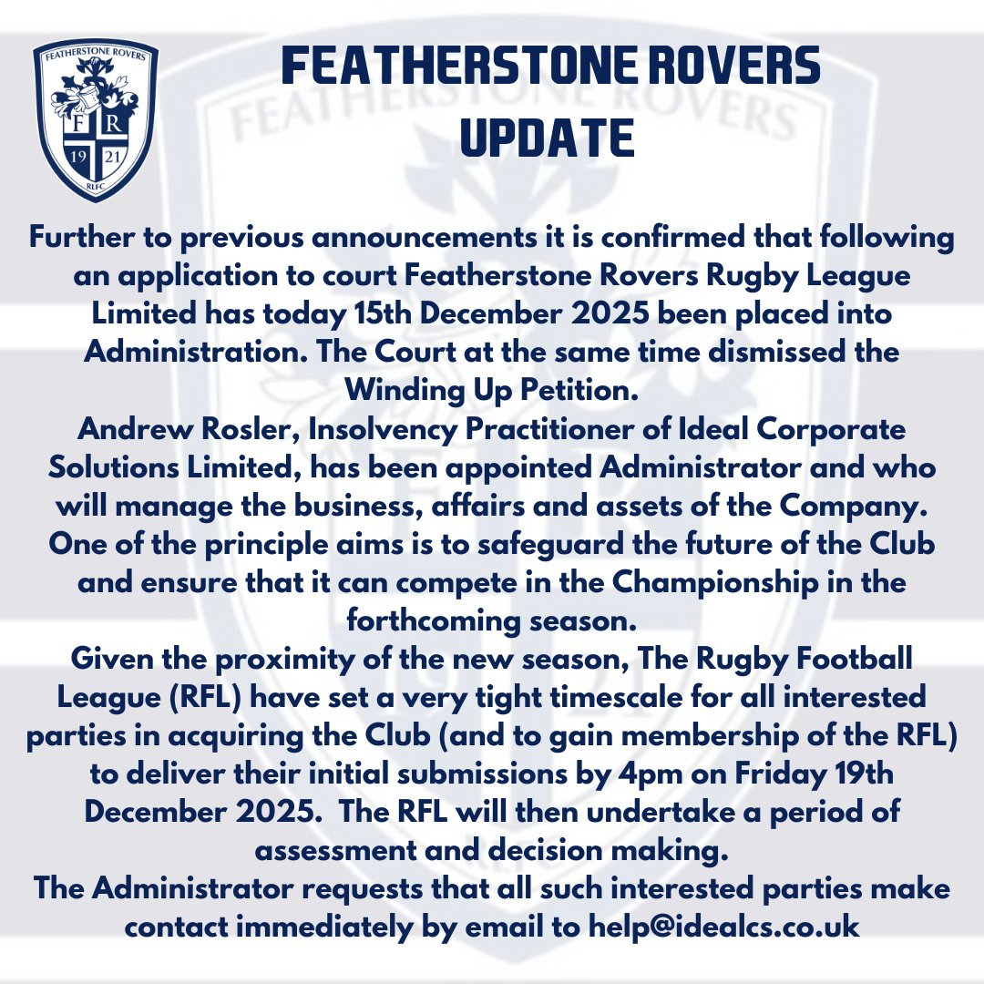 Featherstone Rovers tweet media