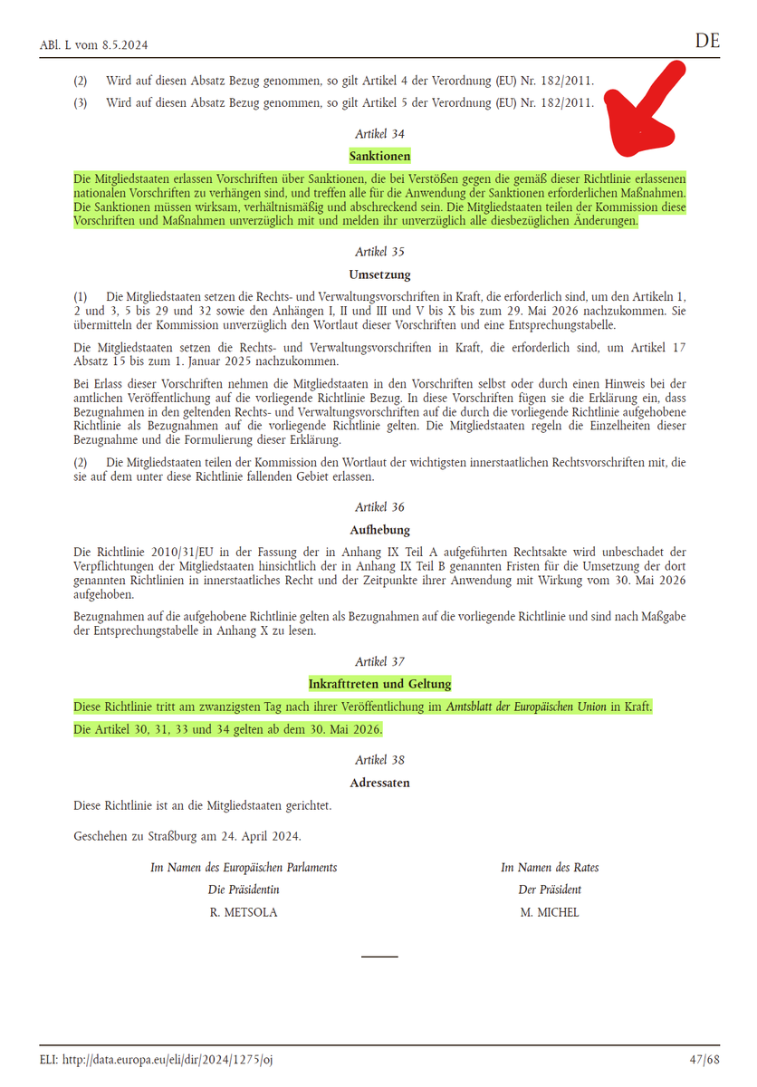 Der 24. April 2024, ein denkwürdiger Tag. 

Mit Mehrheit der konservativen Parteien (also auch CDU/CSU) wird in Brüssel die EU-Gebäuderichtlinie erlassen. 

Die wird Merz nun mit dem überarbeiteten GEG und neu als #GebäudeModernisierungsGesetz bezeichneten Gesetz einführen.