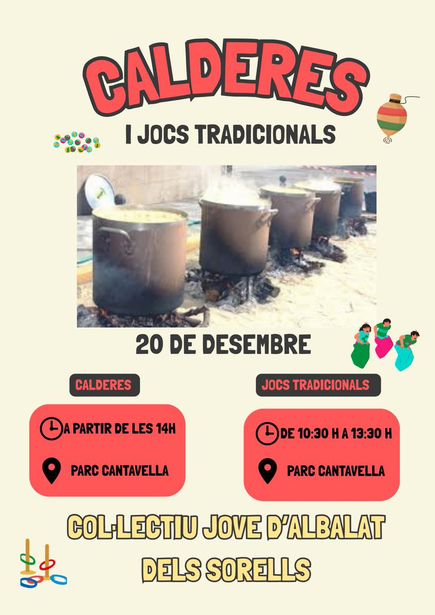 JUGANT A L’ANTIGA – PARC CANTAVELLA📷
L’Ajuntament d'Albalat dels Sorells i el Col·lectiu Jove vos conviden a viure el 20 de desembre 2025, una jornada plena de tradició!