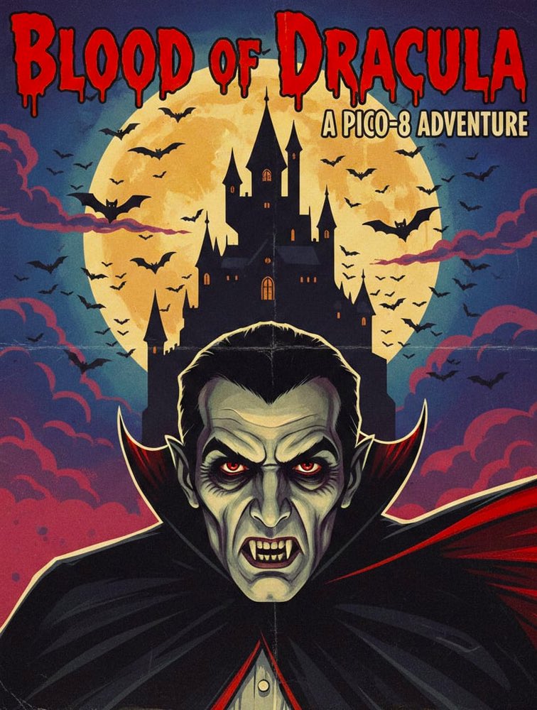 Juanjoide's tweet image. 『Blood of Dracula』es un arcade que lanzó @FurilloProduct1 hace mes y medio, pero ahora también es una homónima aventura por opciones para #Pico8 realizada con #PicoMuCho, una nueva herramienta de creación de la que tendremos un informe en el #CAAD71. 🧛‍♂️