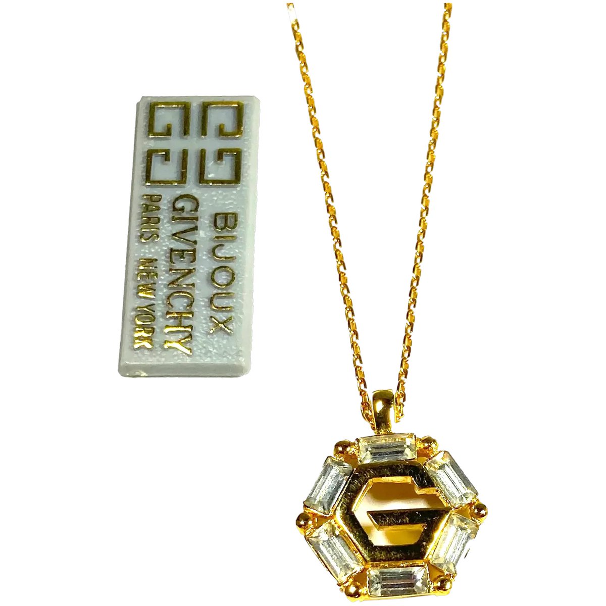 Bijoux Givenchy Paris New York Logo G Symbol Crystal Rhinestone