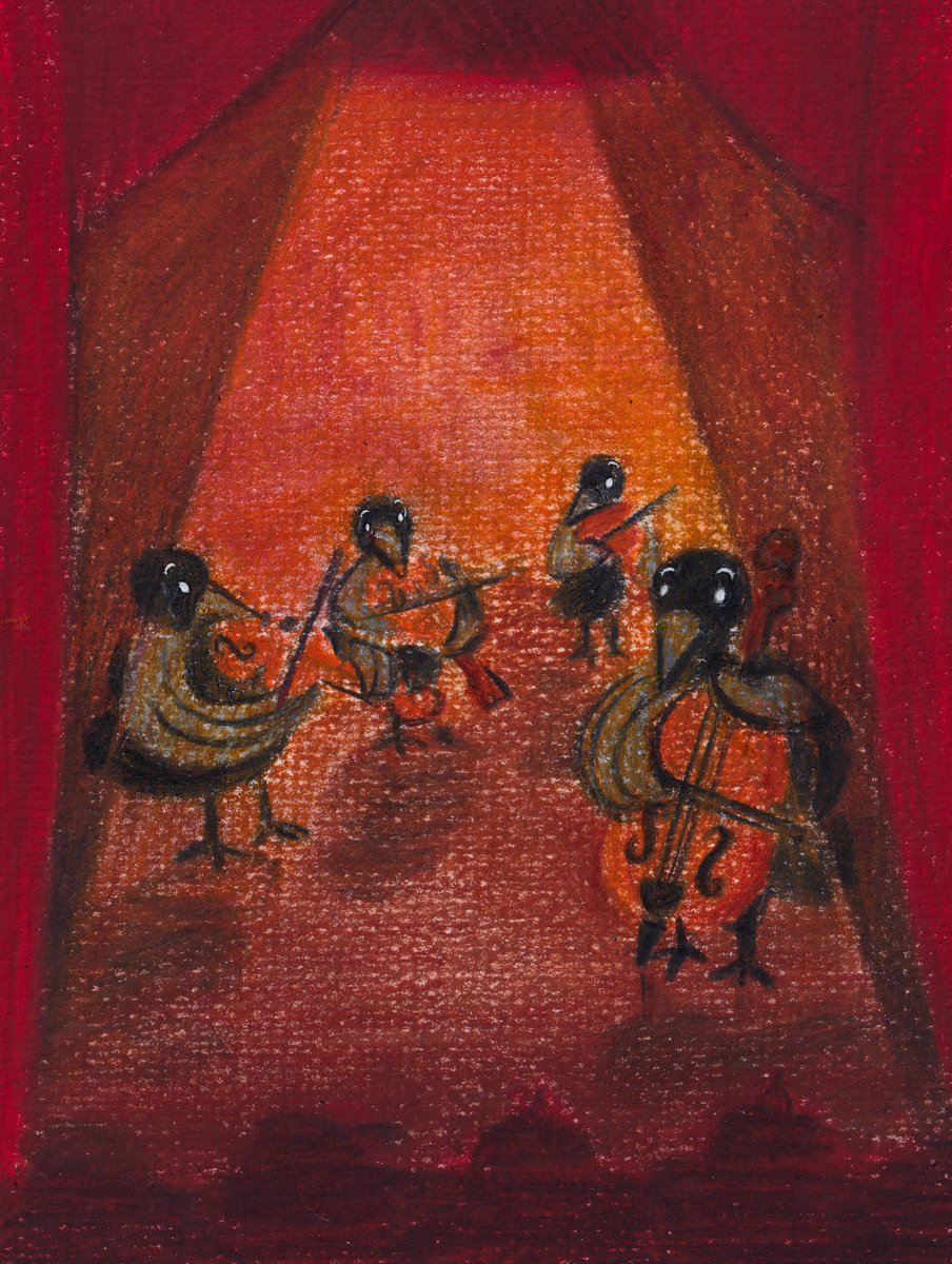 The crows quartet🐦‍⬛🎻🎶
#みんなで楽しむTwitter展覧会 #イラスト #illustration #kidlit #일러스트 #絵