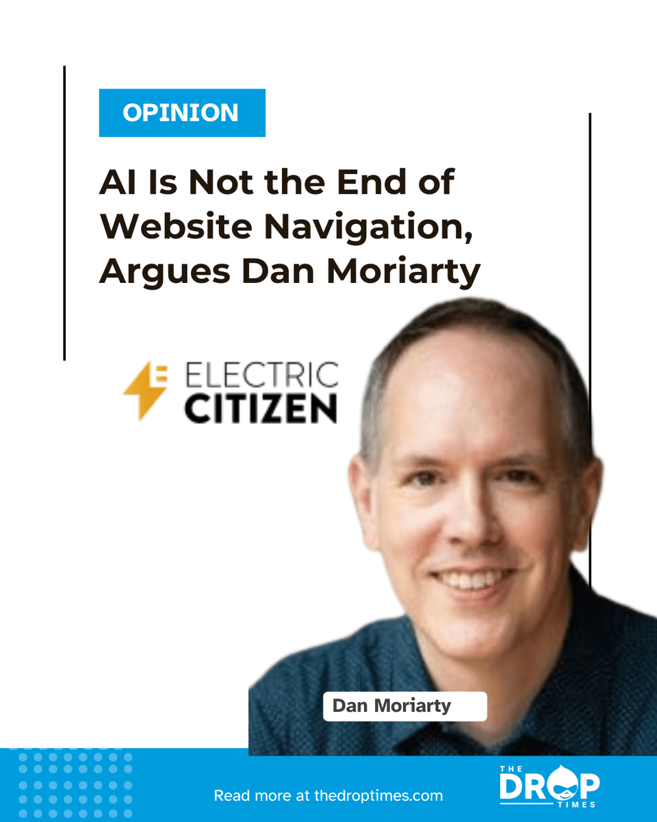 thedroptimes's tweet photo. Dan Moriarty @minneapolisdan of @ElectricCitizen   says: don't ditch your nav.

Even AI needs breadcrumbs, semantic structure, and clean URLs to make sense of your site.

Read more via TDT: https://t.co/8r05P8LUYB 

#Drupal #AI #UX #WebNavigation https://t.co/dBKXz8B1nD