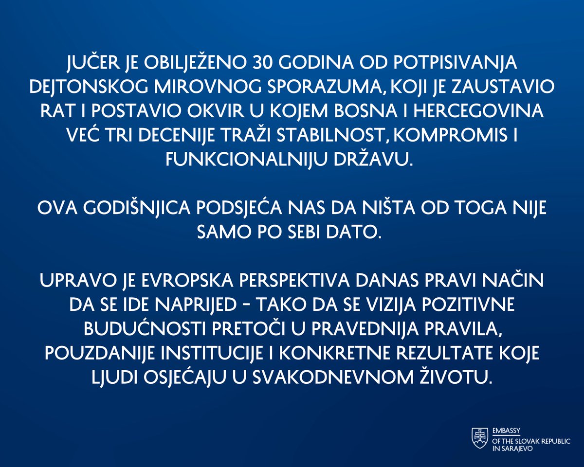 Slovak Embassy in 🇧🇦 / Ambasada Slovačke u 🇧🇦 tweet media