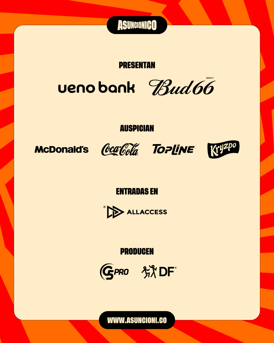 Asuncionico_'s tweet image. 🔊𝗔𝗛𝗢𝗥𝗔 𝗦𝗜, HABEMUS LINE UP POR DÍA👊💥 Sumate a esta nueva edición de #ASUNCIONICO2026, 3 días de MUCHO TODO‼️

⚠️𝐄𝐧𝐭𝐫𝐚𝐝𝐚𝐬 𝐞𝐧 𝐕𝐄𝐍𝐓𝐀 𝐃𝐄𝐒𝐃𝐄 𝐥𝐚𝐬  𝟏𝟑 𝐡𝐫𝐬 en @allaccesspy web allaccess.com.py/event/asuncion…

📍 Jockey Club
📆 17, 18 y 19/Marzo 
#uenobank
