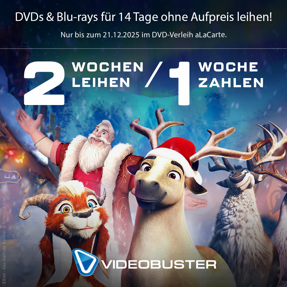 Wir verdoppeln die Leihdauer!✌🏻🎅🏻📺In dieser #Aktionswoche könnt ihr DVD &amp; Blu-ray #Filme 2 Wochen lang leihen, jetzt für 14 Tage ohne Aufpreis:▶️ videobuster.de/alacarte/

📀🦌Einfach #Filme ohne Abo im #DVD &amp; #Bluray #aLaCarte-Verleih: 1-8 Discs, 14 Tage, #Aktion bis 21.12.2025.