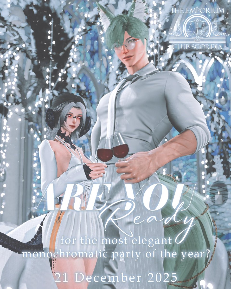 𝕀’𝕞 𝕕𝕣𝕖𝕒𝕞𝕚𝕟𝕘 𝕠𝕗 𝕒 𝕨𝕙𝕚𝕥𝕖 ℂ𝕙𝕣𝕚𝕤𝕥𝕞𝕒𝕤~ 🤍

It’s that time of the year for #ScordiaXIV 

Save the date, you don’t want to miss out on this 𝘦𝘭𝘦𝘨𝘢𝘯𝘤𝘦~ 🥂