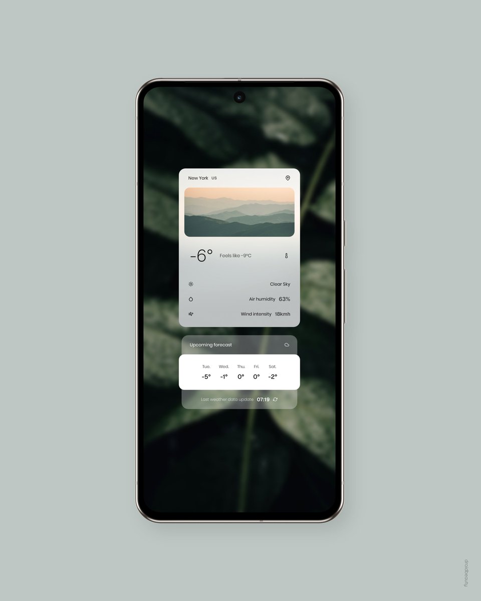 I improved this weather widget a little bit. That's it, that's the tweet 😂

Available now with update 8.7 to Koda for Kustom! 🤍✨

→ bit.ly/KodaForKustom

#kwgt #klwp #theme #setup #ui #design #minimal #widget #wallpaper #androidtheme