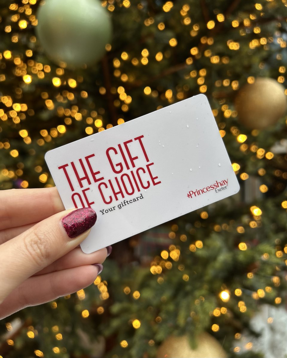 Give the gift of choice with the Princesshay gift card ❤️

Shop at over 60 stops and restaurants in Princesshay. 

Buy online and we'll post the gift card either directly to you or the recipient. 

Last postage date for Christmas: Wednesday 17th December. 

#Princesshay #Exeter