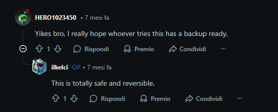_sem_e's tweet image. I'm checking Reddit and forums for some stuff and it's annoying how Reddit keeps translating every post to Italian but it's funny what it translates it to, apparently "Yikes bro" is "Mamma mia" in Italian lmao