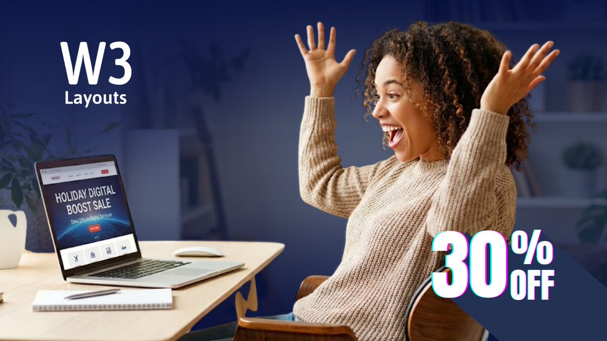 🎁 HOLIDAY DIGITAL BOOST SALE is live!

Businesses can now save 30% OFF on website design, SEO, social media &amp; digital marketing services.

Perfect time to upgrade your digital presence before the new year 🚀

⏳ Limited-time festive offer.
👉 services.w3layouts.com