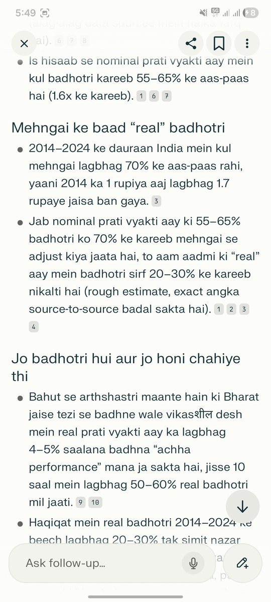 ManojDixitRSP's tweet photo. Prati vyakti aay 2014 se ‘double’ dikhana sirf nominal numbers ka khel hai, asal zindagi ka sach nahi. 
#Askkavitha #सुशासन_के_2_साल #BHIMGarvSeSwadeshi #mahatmagandhi #Eleccioneschile2025 https://t.co/ierteqYpVF