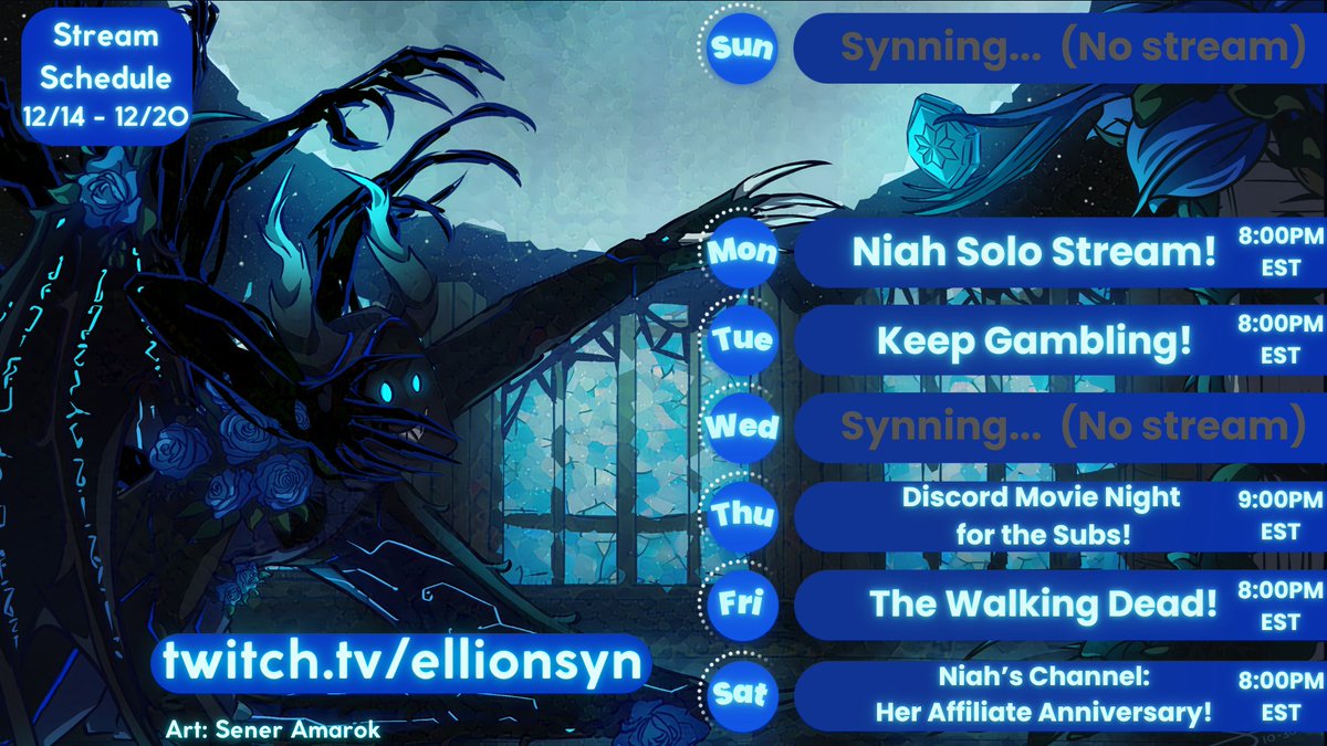 🎁💙 Partner Push Weekly Schedule! 💙🎁

💎 Tue: Keep Gambling releases and we have a serious problem...

💎 Fri: I've learned Telltale games are awesome, so we're playing The Walking Dead!

💎 Sat: I'm not live, but I'll be over on Niah's channel for her affiliate anniversary!