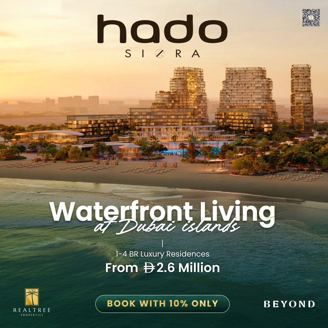realtreedubai's tweet image. 💫🏯 HADO by Beyond is more than a home.

✨ Starting from AED 2.6M
🏡 1, 2, 3 &amp;amp; 4 BR Residences
💳 Booking from 10% Only
💰 50/50 Payment Plan
📐 From 767 to 4,784 sqft
🌍 Inspired by Japanese Principles
🔑 Handover Q3 2029

#HADO #SIORA #DubaiIslands #BeyondDubai