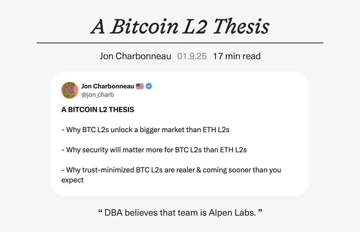 AlpenLabs's tweet image. We started 2025 with @jon_charb's masterful thesis.

Jon presented @dba_crypto's case for why Alpen Labs can deliver Bitcoin’s execution layer with Alpen &amp;amp; Strata 👇